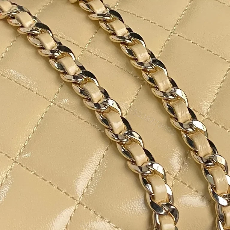 View 4 of Gold Quilted Chanel-Style Mini Bag â€” Crossbody Luxury Carry