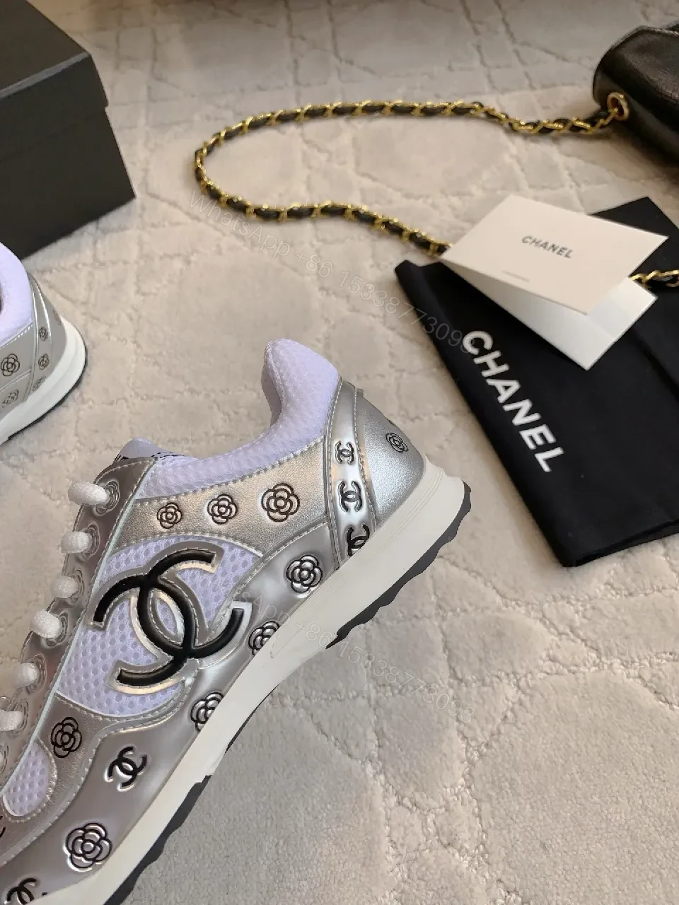 View 6 of Metallic Motion Mesh Sneakers: Modern Luxe Streetwear