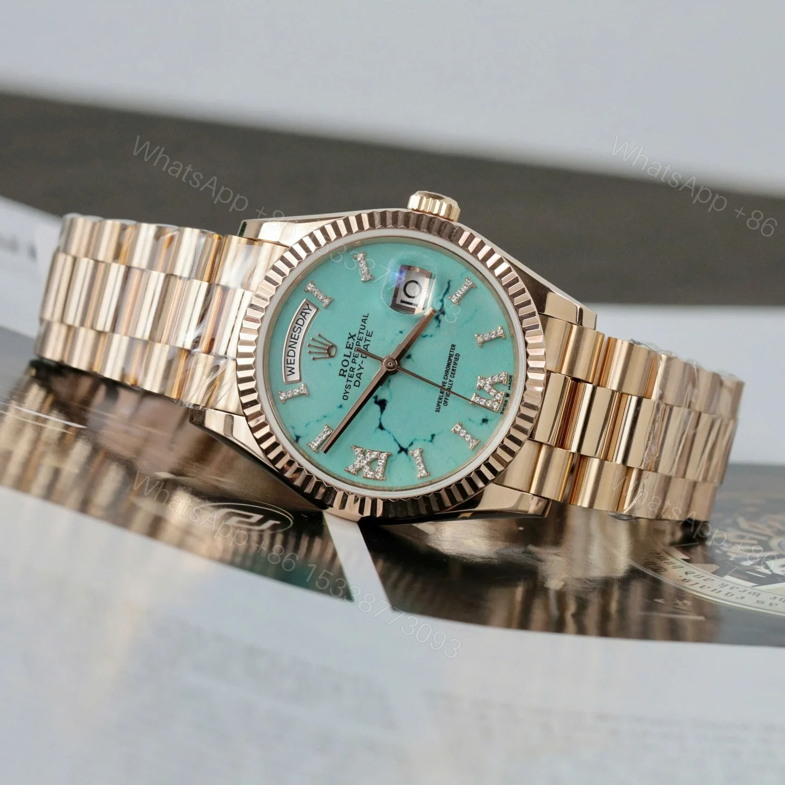 View 4 of Superclone Rolex Day-Date Turquoise Dial 128235 40 mm