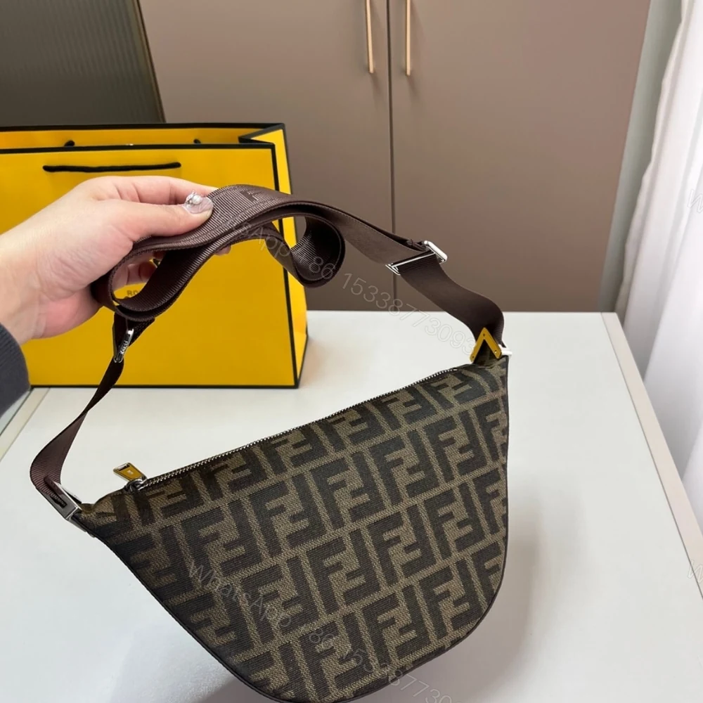 View 2 of FENDI FF JACQUARD MELON SMALL BROWN 24CM 7VA635ASIQF19KW