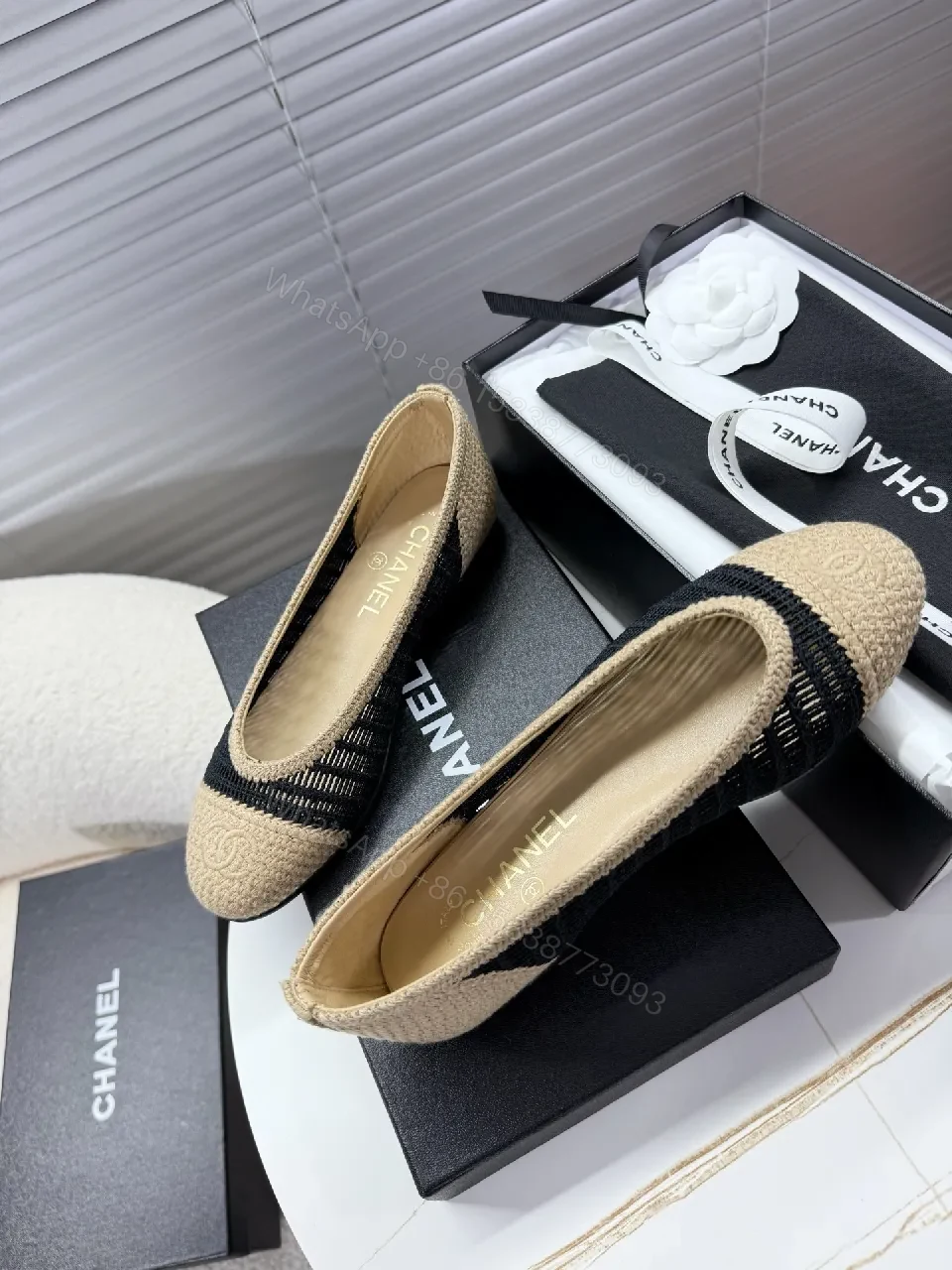 View 7 of Textured Chanel-Influenced Espadrille Flats