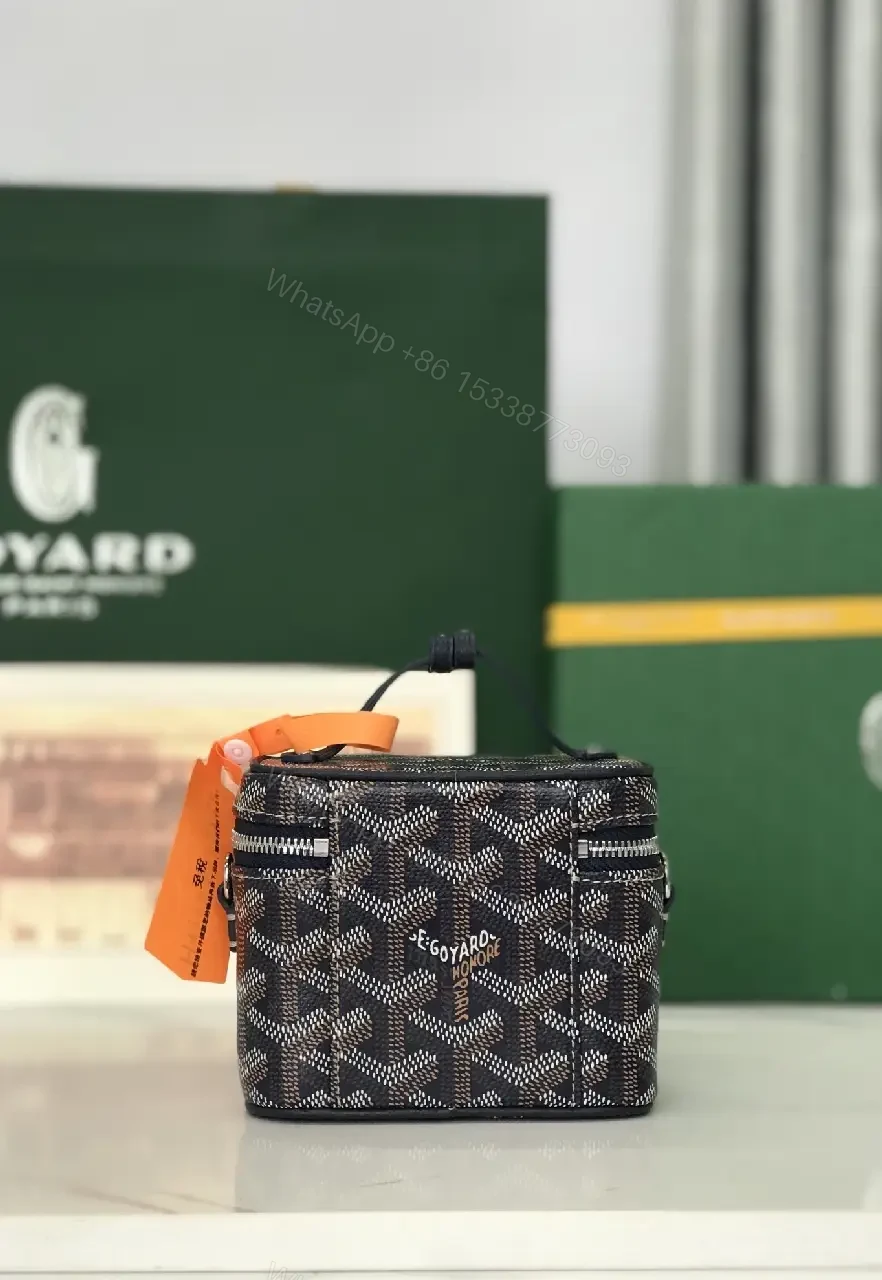 View 3 of Colorful coated-canvas pouch with distinctive pattern, compact design, durable, luxury vibe