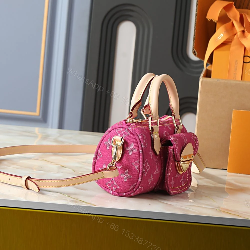 View 3 of Louis Vuitton Nano Speedy Pink Denim 16cm M27603