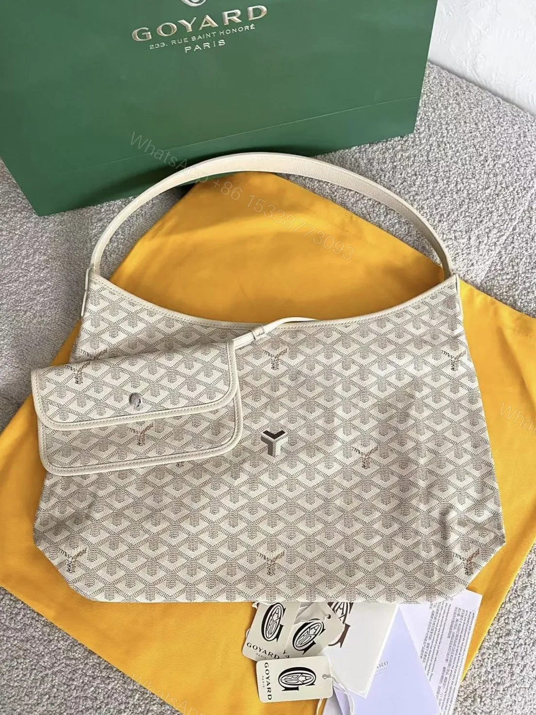 View 3 of GOYARD Goyardine Boheme Hobo White