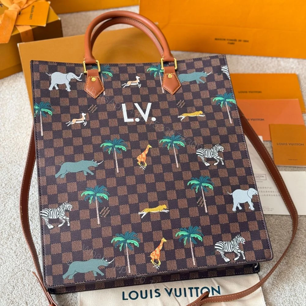 View 4 of Louis Vuitton Sac Plat x The Darjeeling Limited Damier Brown 40Cm