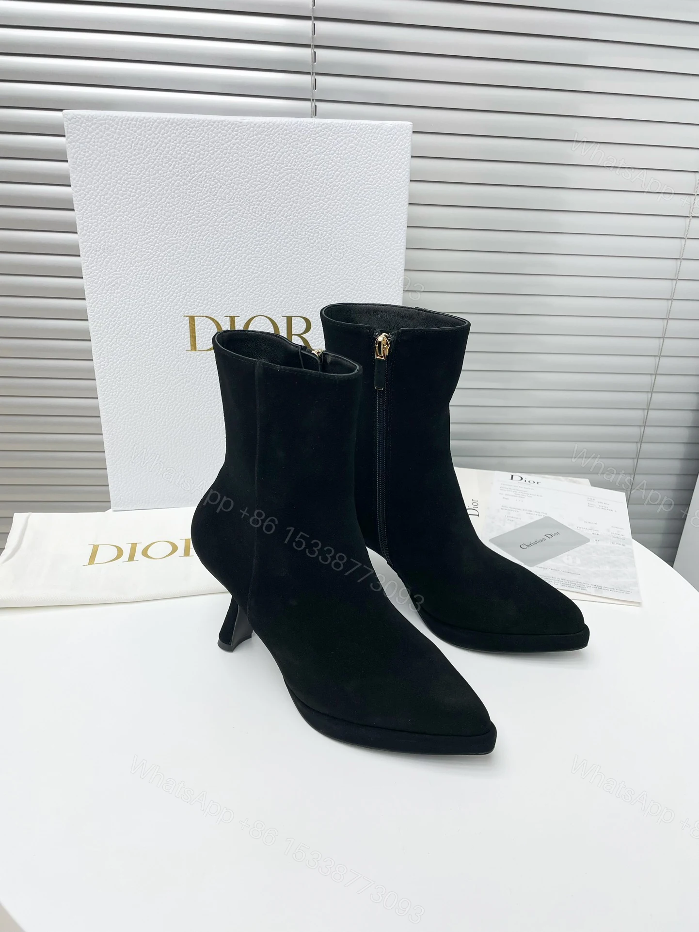View 4 of DIOR SUEDE LEATHER ANKLE BOOTS BLACK