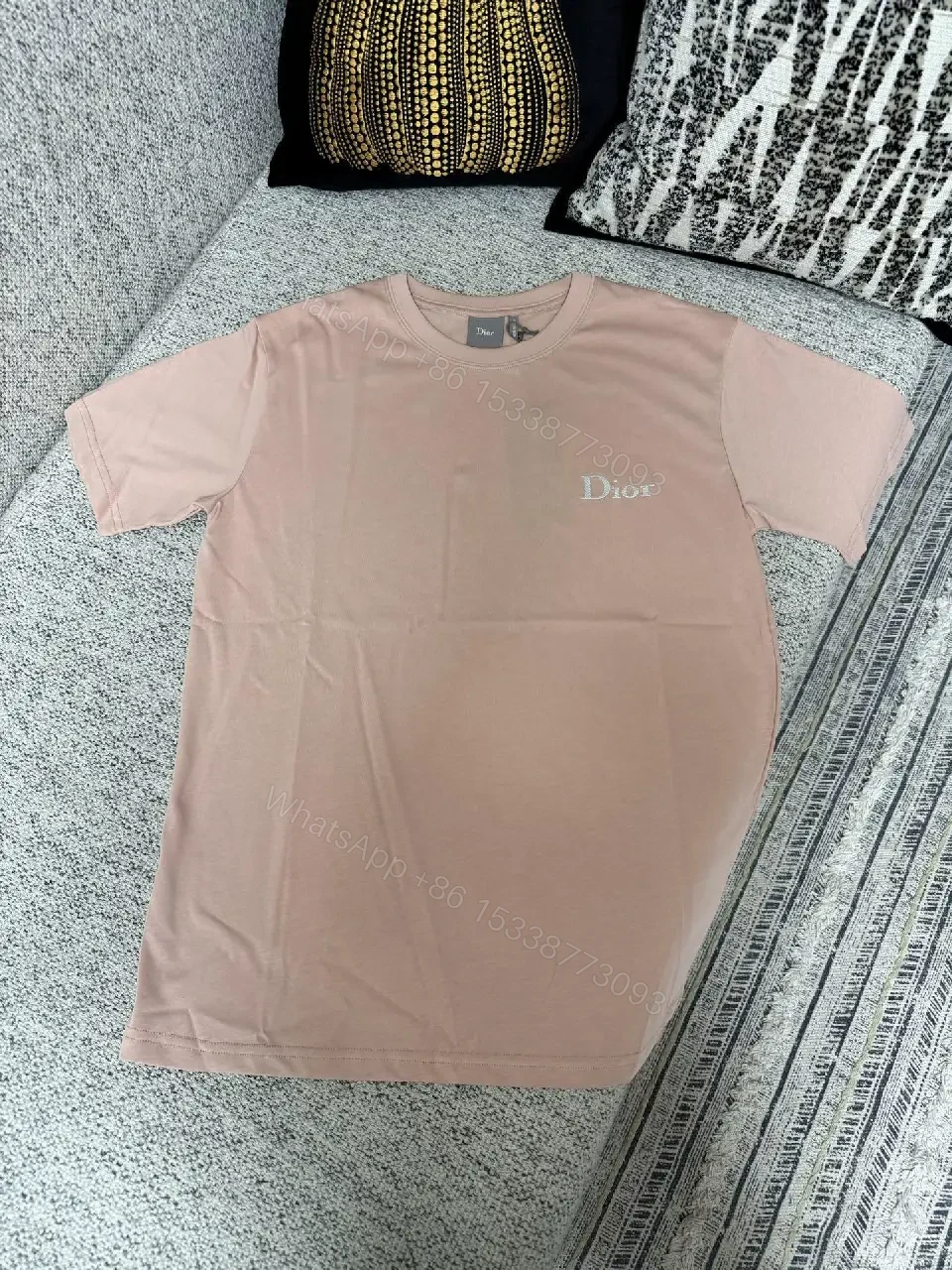 View 5 of Soft Pink Cotton Tee – Subtle Luxe Casual Essential