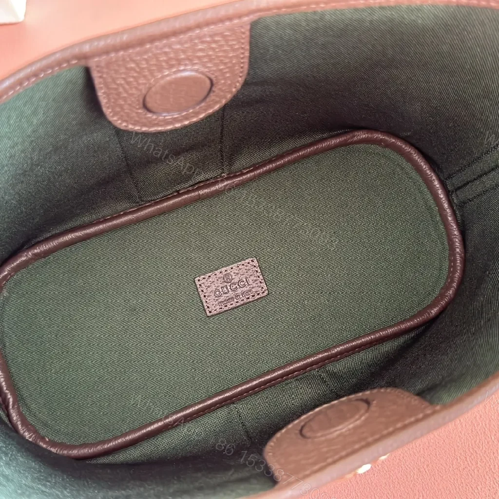 View 7 of Green-Red Web GG Messenger Bag: Leather Trim, Modern Sophistication
