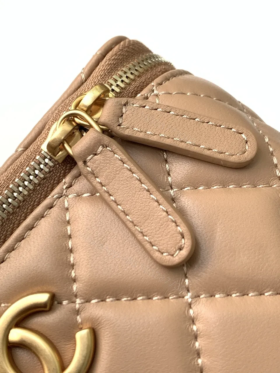 View 6 of Soft Pink Quilted Crossbody with Gold Chain – Everyday Luxury Bag