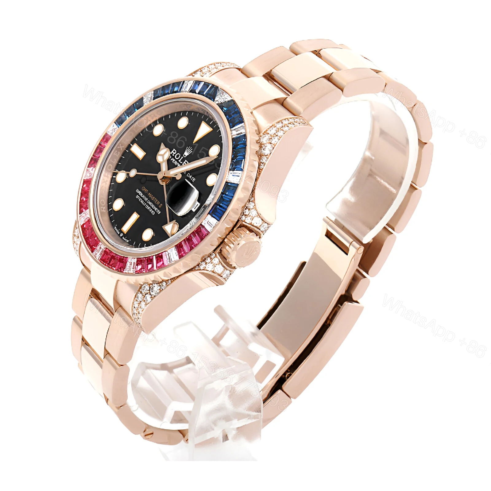 View 2 of Rolex GMT-Master II 126755SARU Diamond Bezel Black Dial Replica