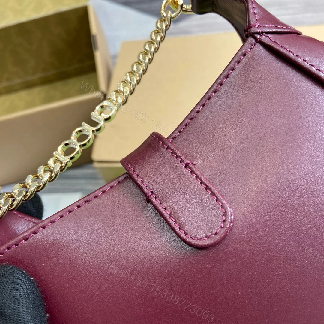 View 9 of JACKIE NOTTE MINI BAG 19 IN BURGUNDY RED CALFSKIN GOLD HARDWARE