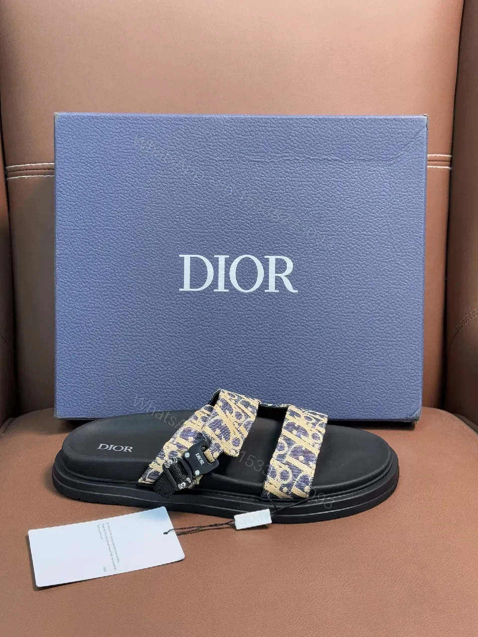 View 5 of Dior-Patterned Sandals: Adjustable Straps, Contoured Comfort