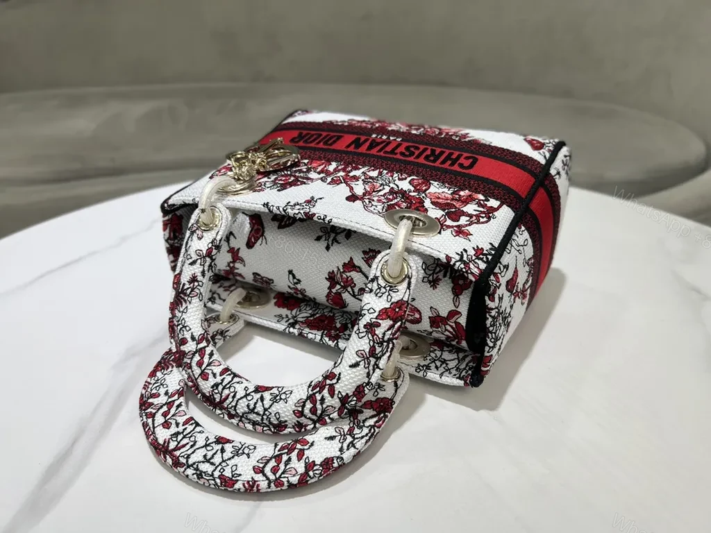 View 4 of Floral Jacquard Handbag: Structured Luxury, Dior-Inspired Boldness