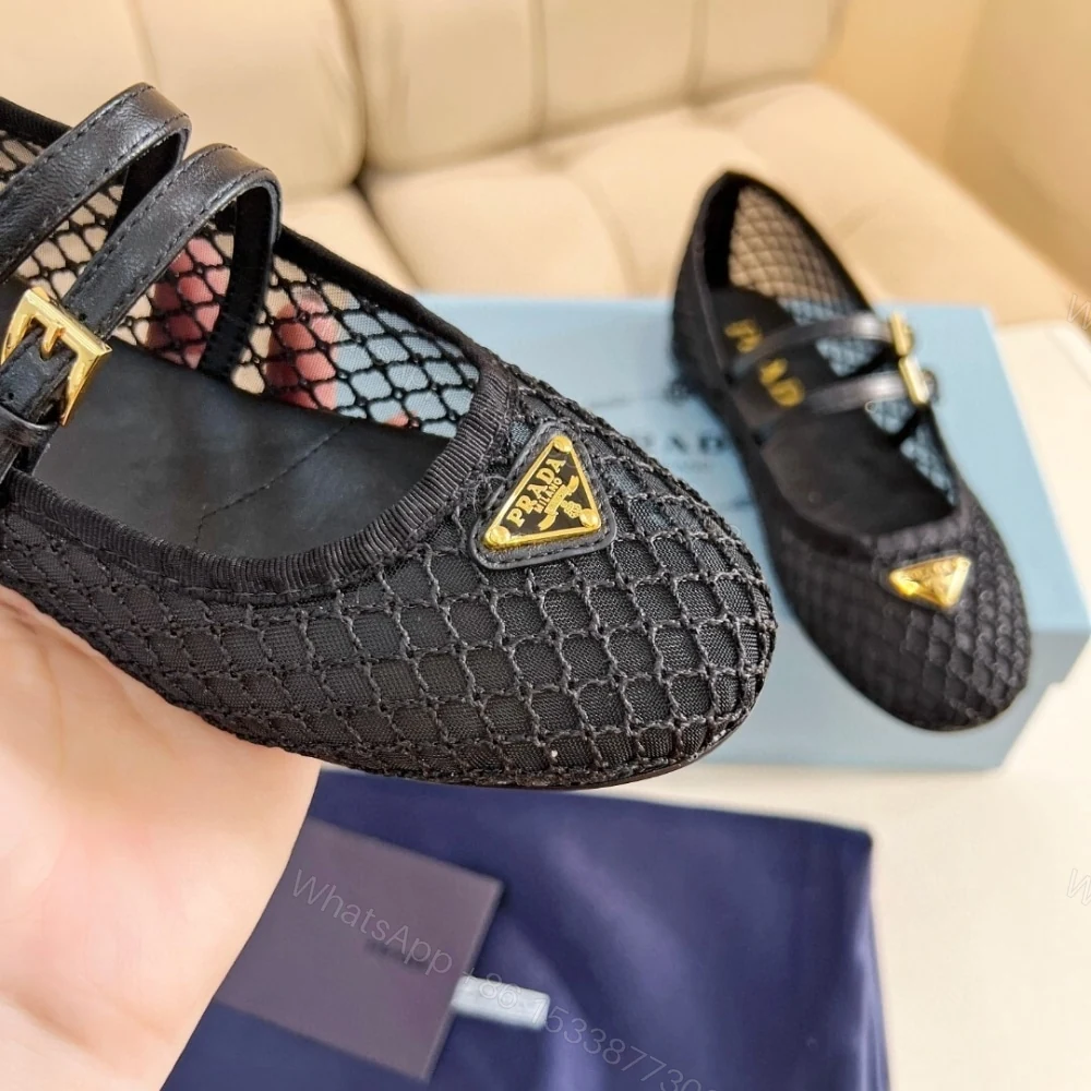 View 7 of PRADA MESH FABRIC BALLERINAS BLACK 1F915N 099 F0002 F 005