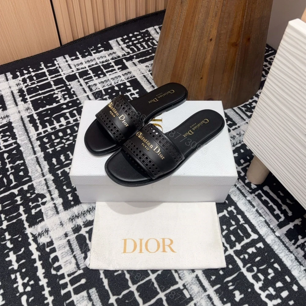View 2 of 高仿Dior*D-Lane系列KCO155圓頭套腳一字拖鞋黑色免檢版