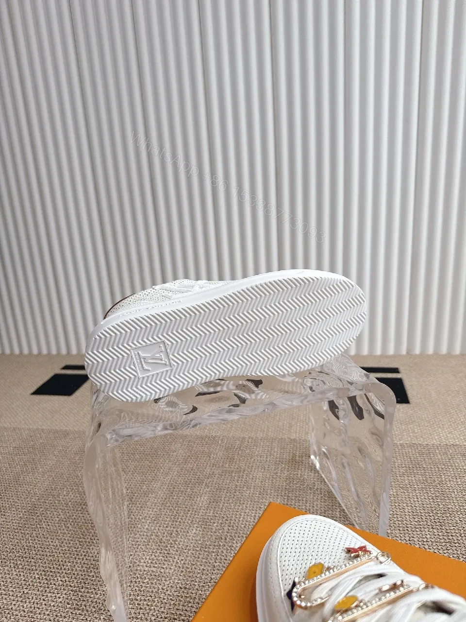 View 2 of White Leather Low-Tops: Playful Charm Luxury Sneakers