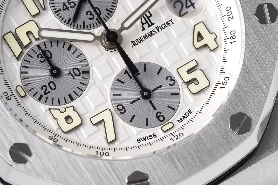 View 5 of JF Factory Audemars Piguet Royal Oak Offshore Stainless Steel Bracelet Watch with Exclusive 4404 Chronograph Movement – Silver Dial