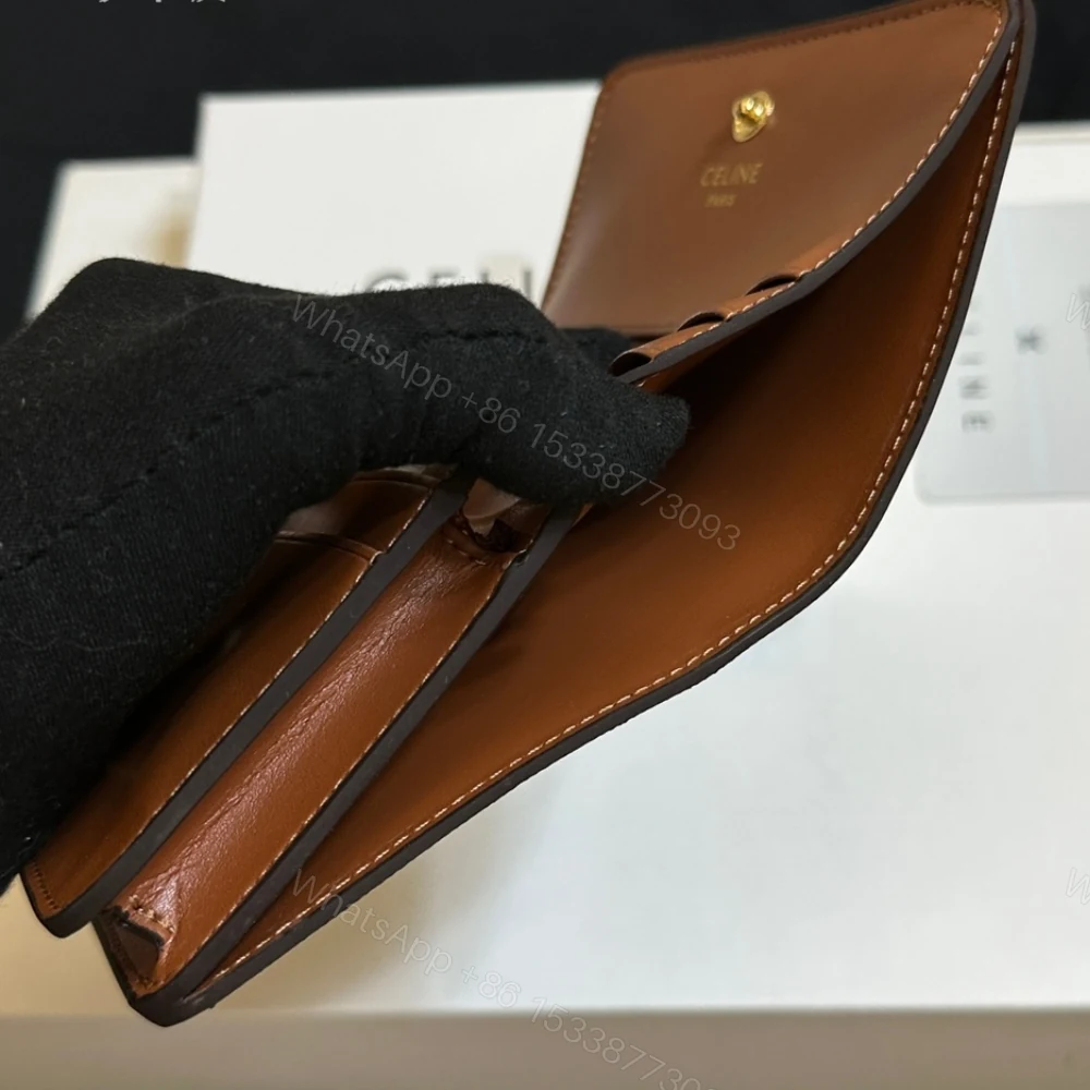 View 7 of CELINE SMALL TRIOMPHE CANVAS TAN WALLET BROWN 11CM