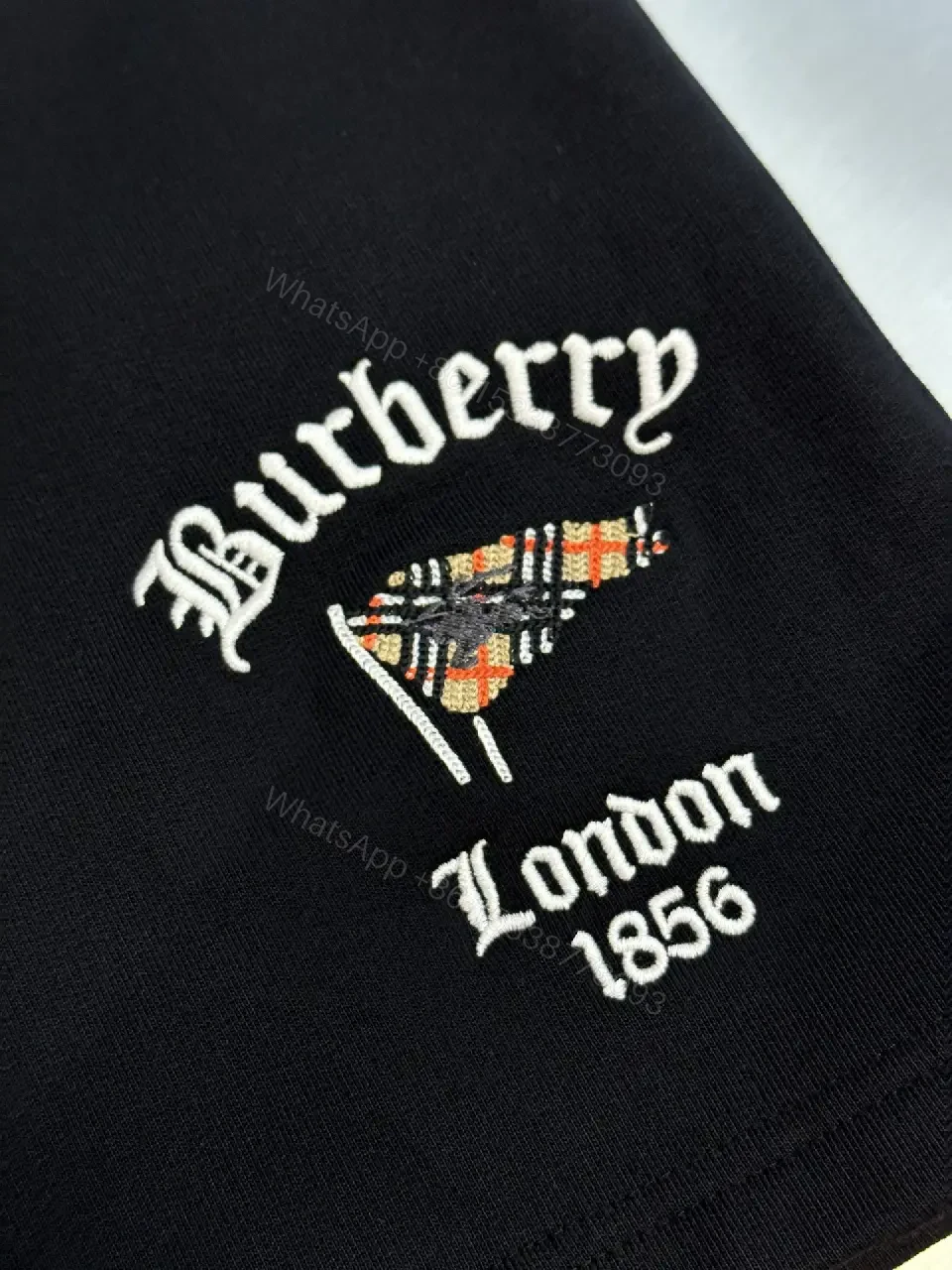 View 11 of Black Cotton Shorts Burberry London Logo Key Feature Elastic Waistband Shorts