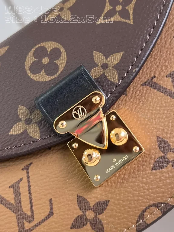 View 2 of Compact Monogram Luxe Handbag: Dual-Tone Gold Lock
