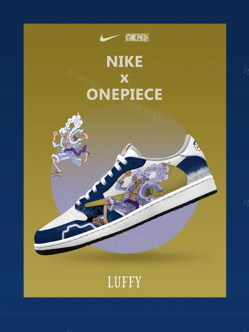 Monkey D. Luffy V.9 Custom TS Low Jordan 1 — view 1