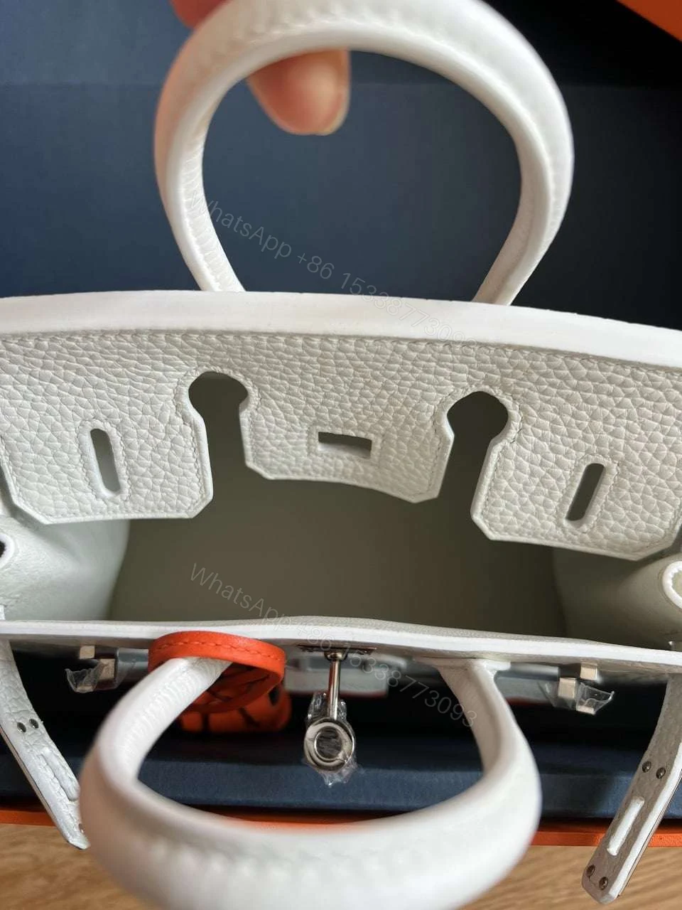 View 7 of Hermès Birkin 20 Sellier Faubourg House White Snow Palladium Hardware