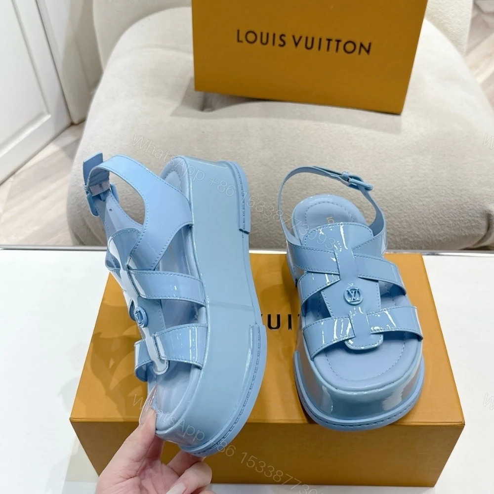 View 5 of LOUIS VUITTON MAYA PLATFORM SANDAL LIGHT BLUE 1AGY10