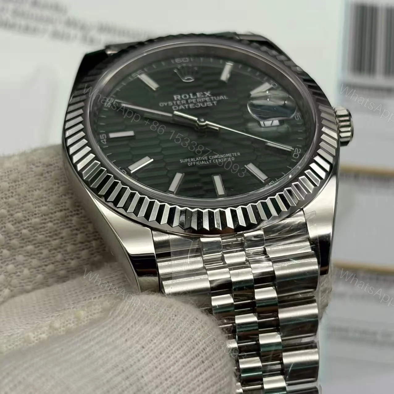 View 5 of Rolex Datejust M126334 Mint Green Watch
