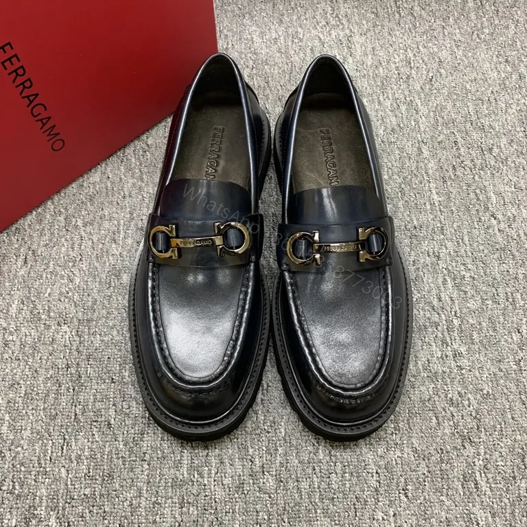 View 7 of Polished Black Leather Loafers - Horsebit Luxury Footwear