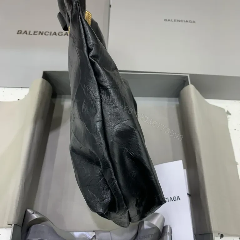 View 5 of Gold Chain Edge Chic Bag: Balenciaga-Inspired Drawstring"
