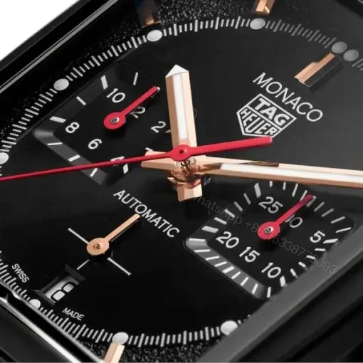 View 2 of Replica TAG Heuer Monaco Men Automatic Black Alligator Watch CBL2180.FC6497