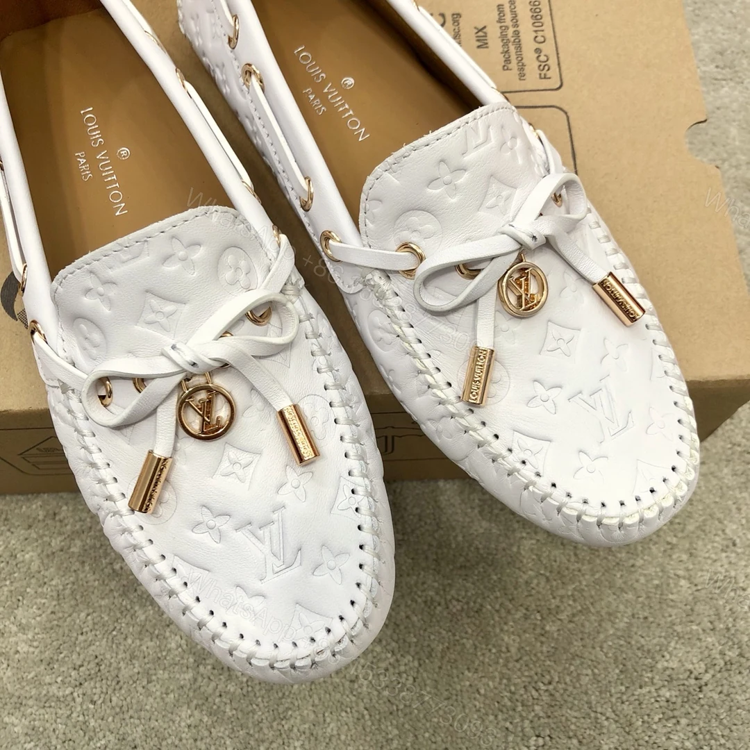 View 5 of LV WOMEN’S GLORIA FLAT LOAFERS WHITE ZOOM SHOES