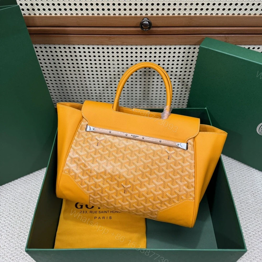 View 2 of 高仿Goyard*SAIGOC5手提托特包雙拼黃色大號免檢版