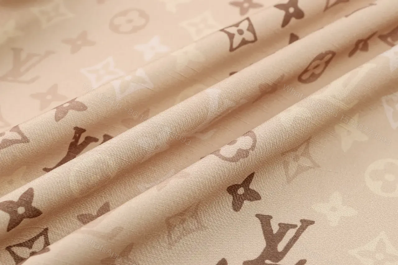 View 11 of Light Beige LV Monogram Floral Short-Sleeve Button-Up Shirt