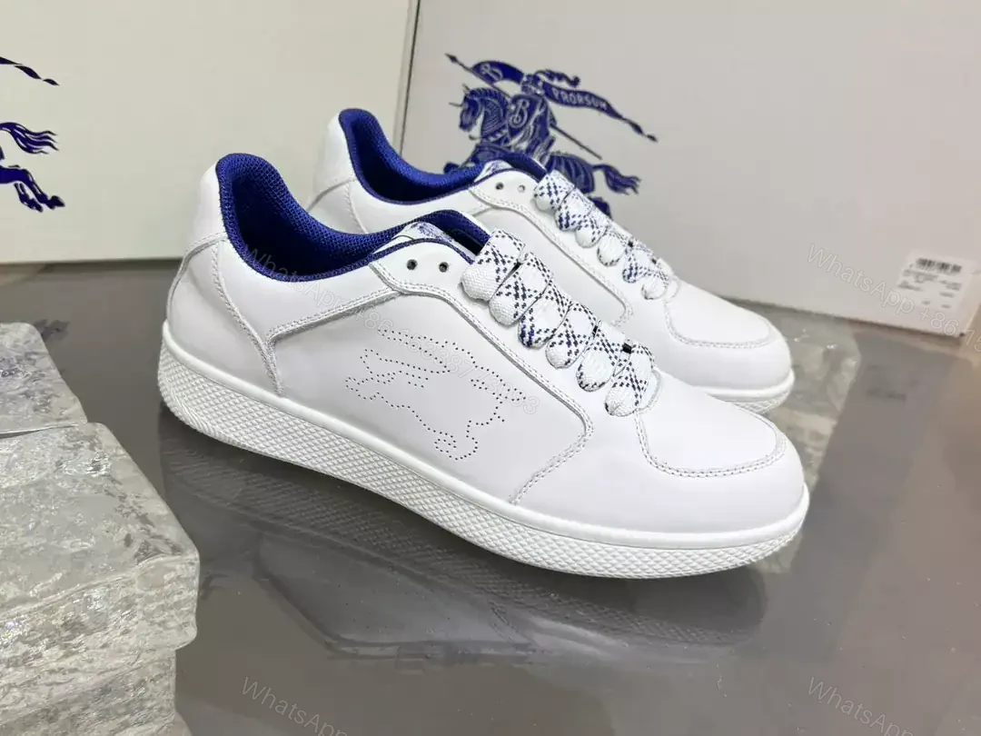 View 4 of BURBERRY LEATHER STOCK SNEAKERS IN WHITE – BBR091