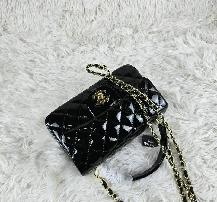View 4 of Chanel Classic Flap Bag With Top Handle Black A98765