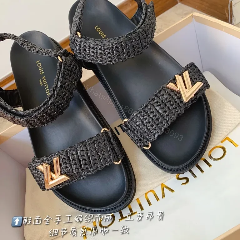 View 2 of Charcoal Woven Sandal - Gold LV-Accent, Cushioned Footbed