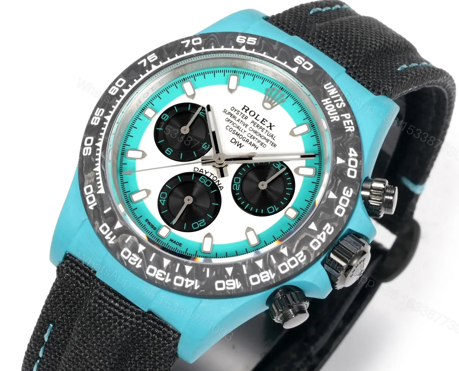 View 4 of Sensational celeste daytona replica 40MM Quartz Fiber Edition RG-DAYTONA-CELESTE-QUARTZ-FIBER