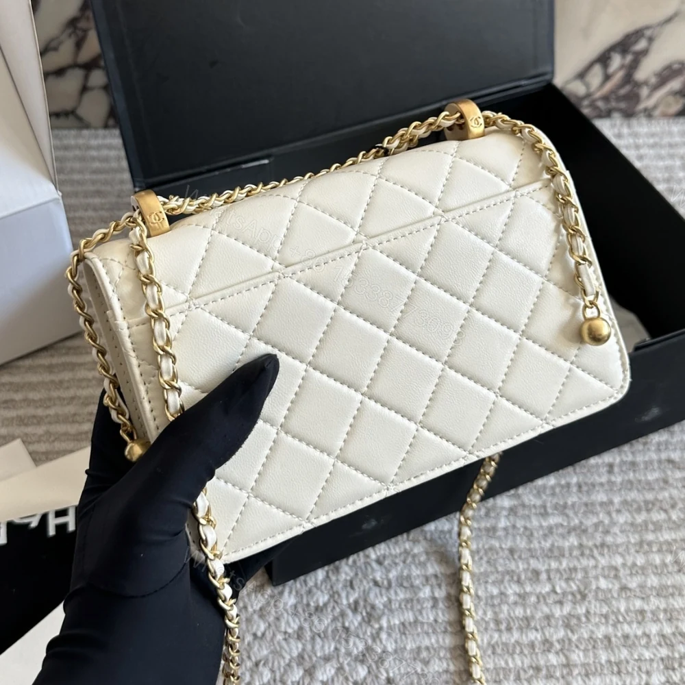 View 5 of Chanel Mini Single Flap Bag Gold Hardware White 19Cm