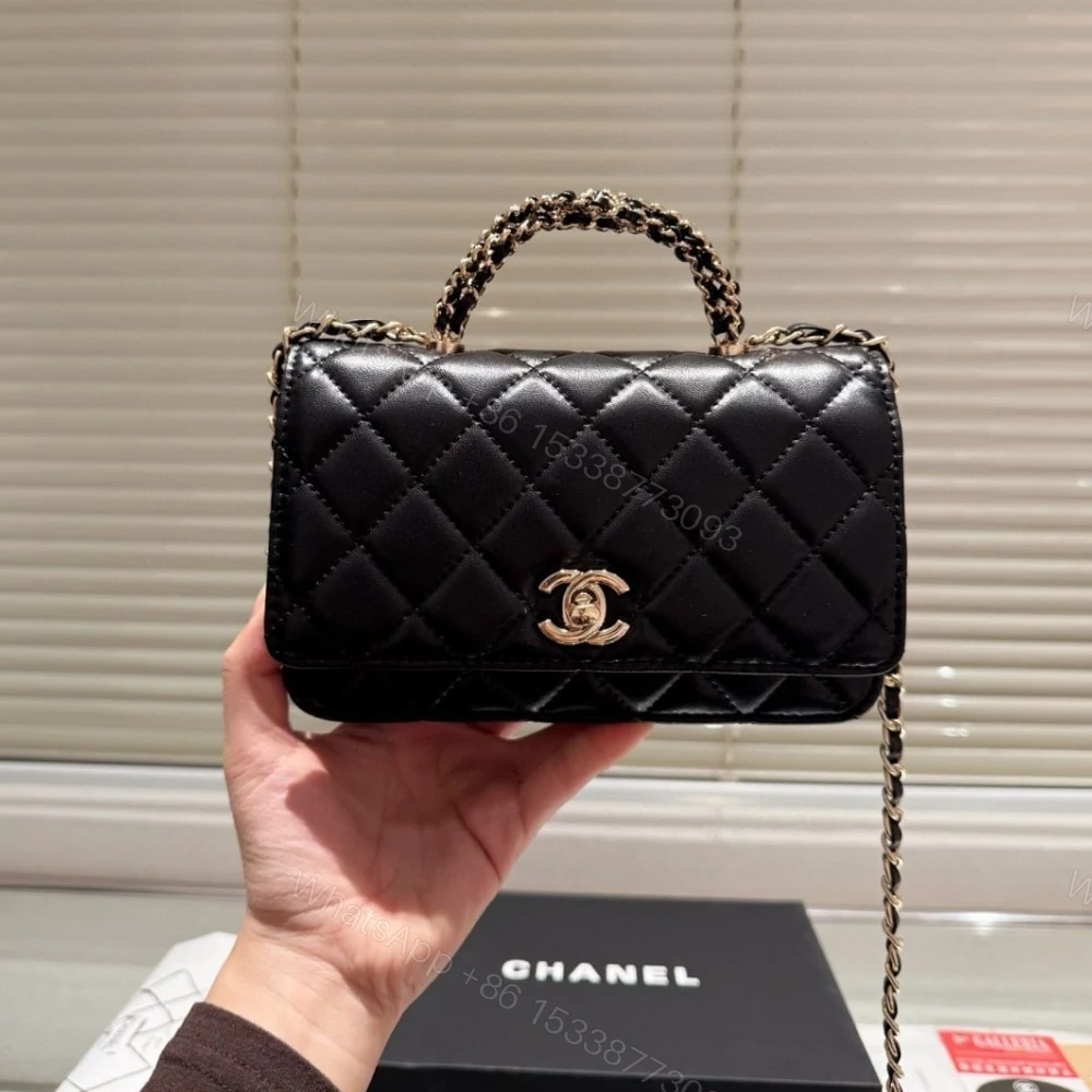 View 2 of Chanel Classic Mini Flap With Chain Handle Black 19Cm