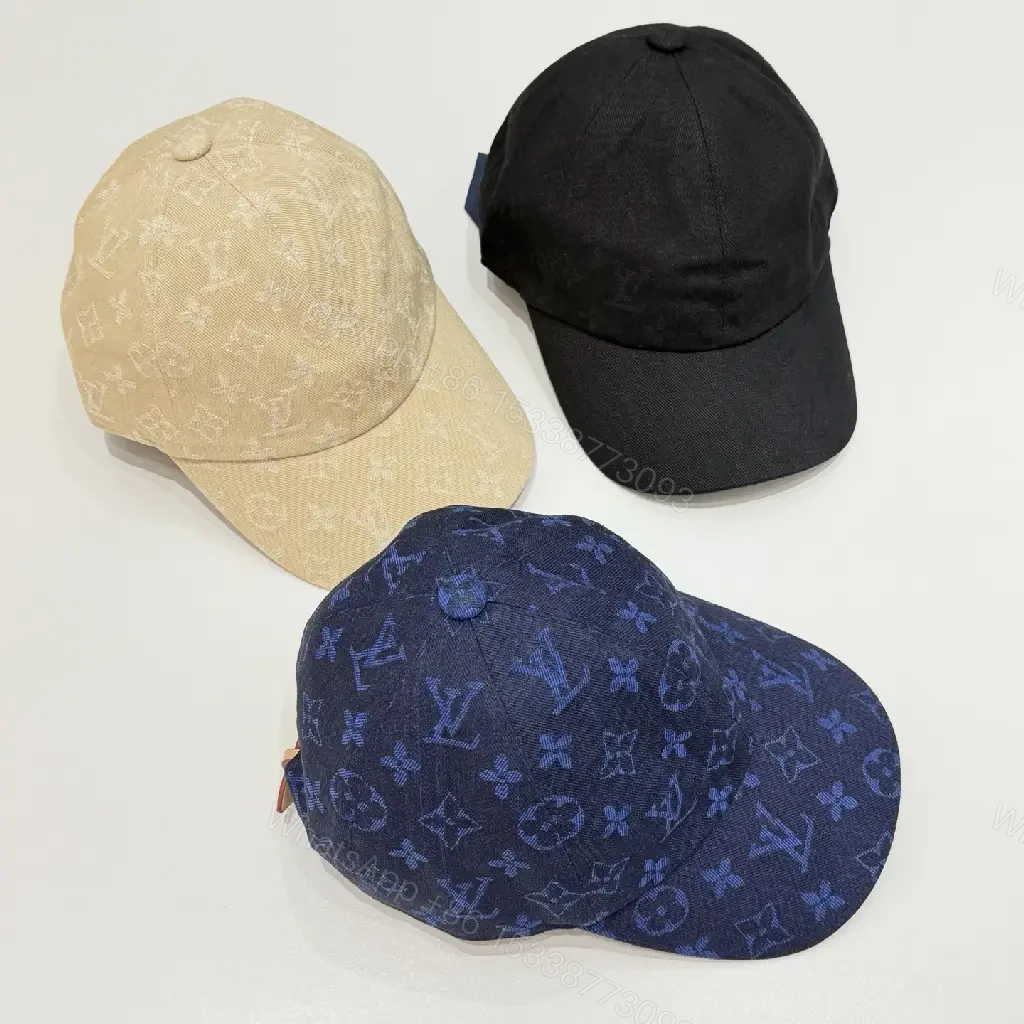 View 10 of Dark Navy LV Embroidered Monogram Logo Baseball Cap