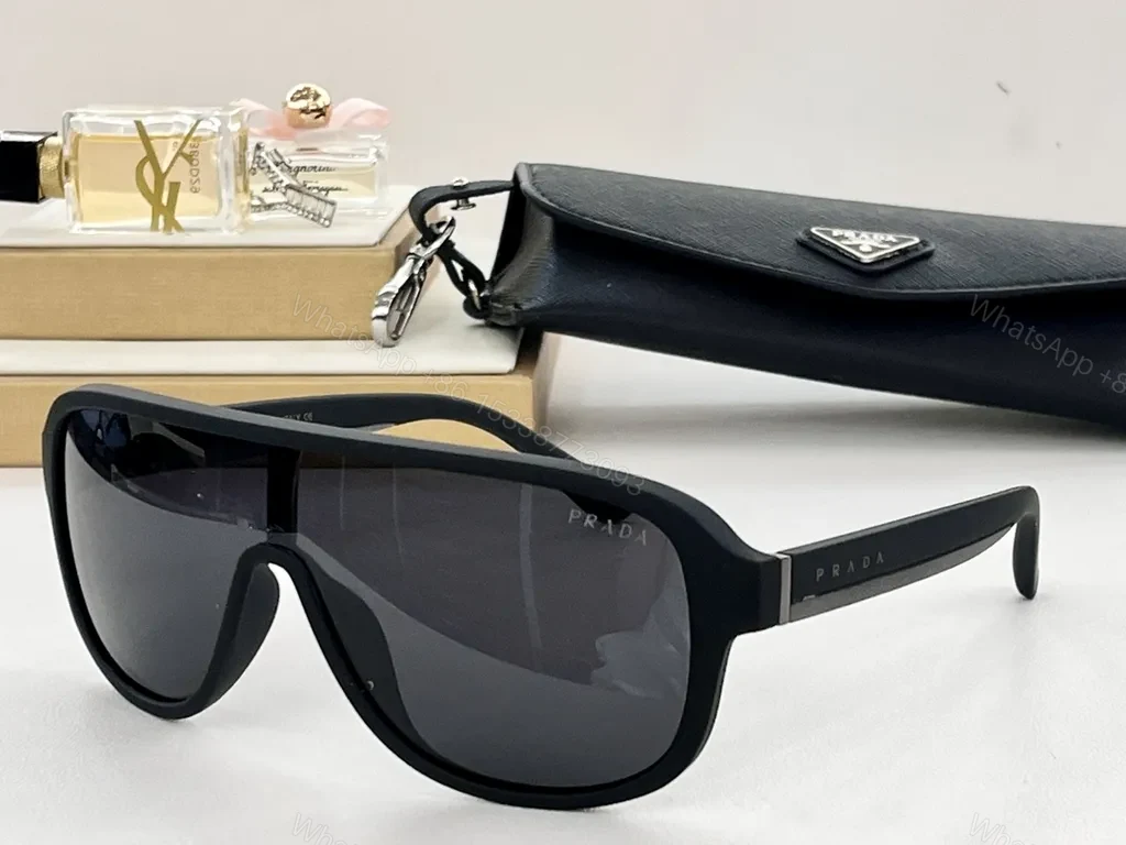 View 9 of Black Acetate Shield Sunglasses â€“ Prada Modern Luxe