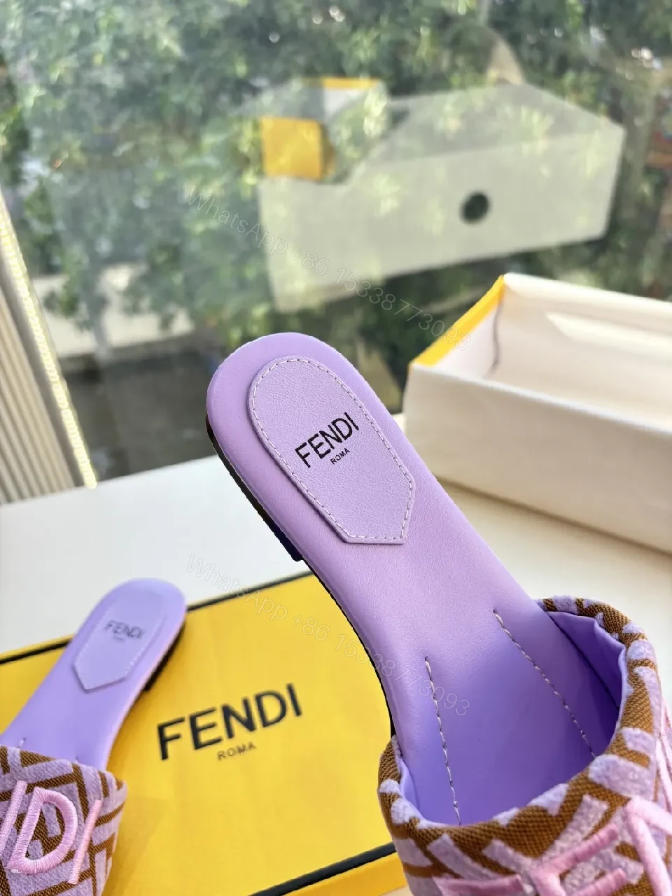 View 5 of Soft Lilac + Monogram Slide + Chic Comfort + Premium Comfort + Slide