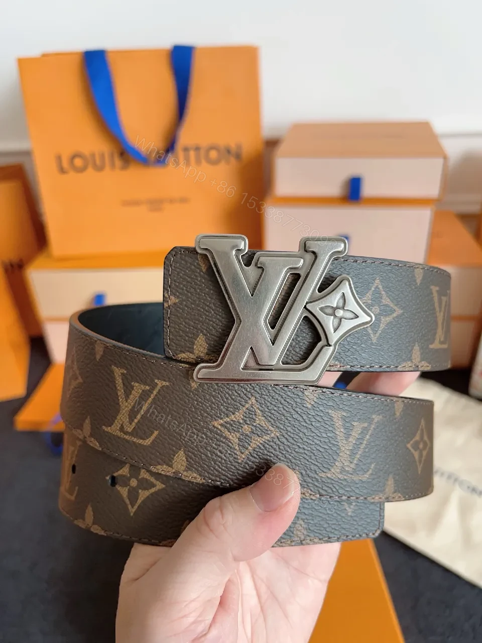 View 7 of Monogram Texture Belt: Modern Buckle, Signature Canvas