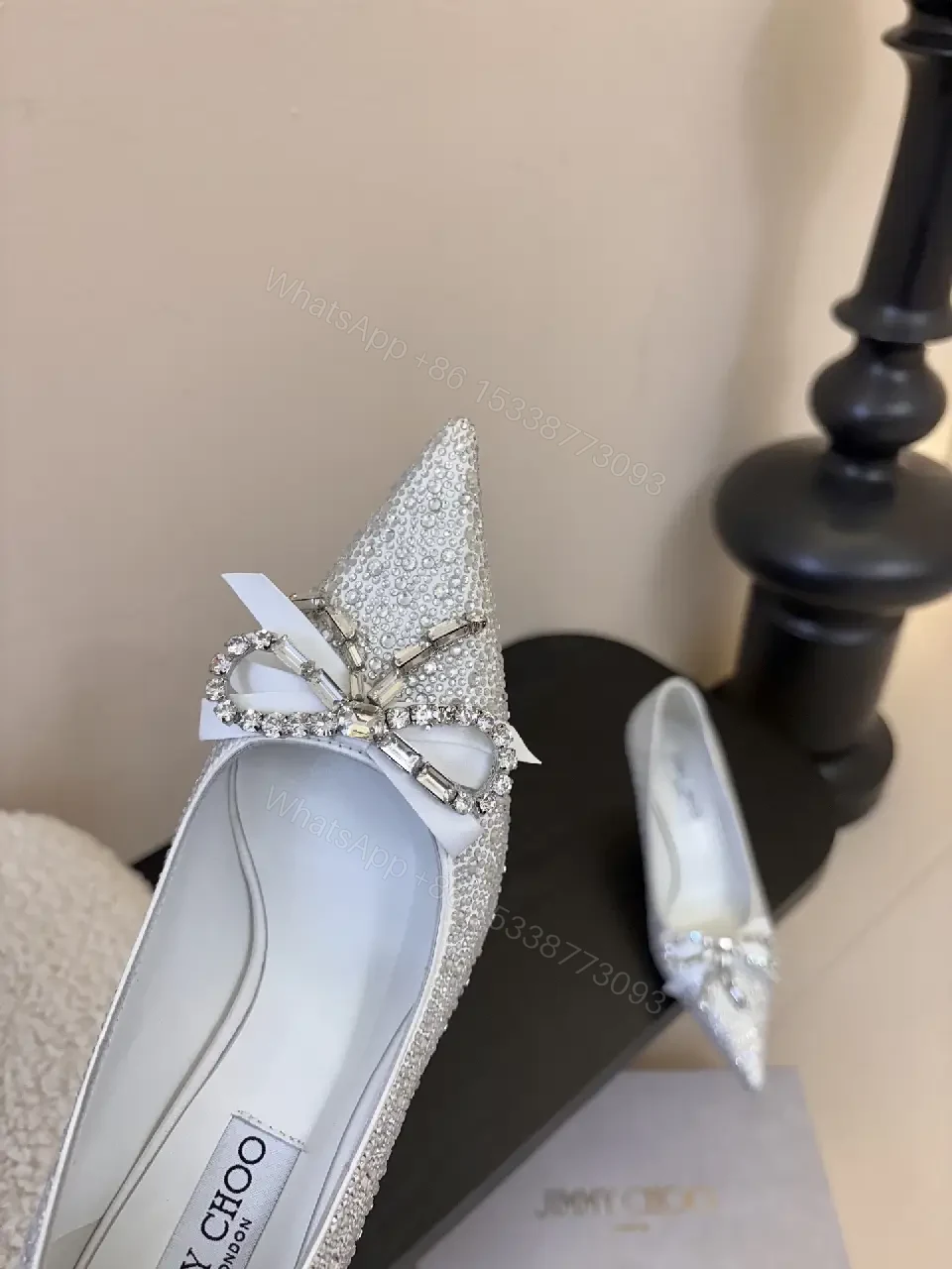 View 7 of Glitter Bow Pointed-Toe Pumps - Night-Glow Luxury Shoes