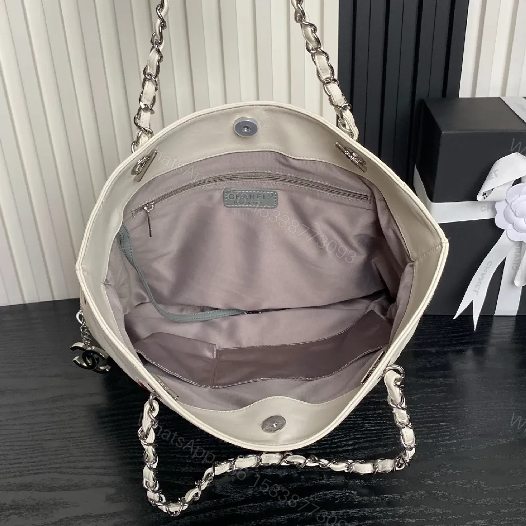 View 9 of Cream & Pink Signature Tote: Structured Day-to-Evening Bag