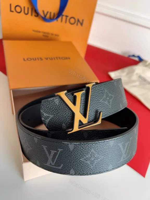 View 8 of Bold Monogram Belt: LV Gold Buckle Luxury Texture Belt