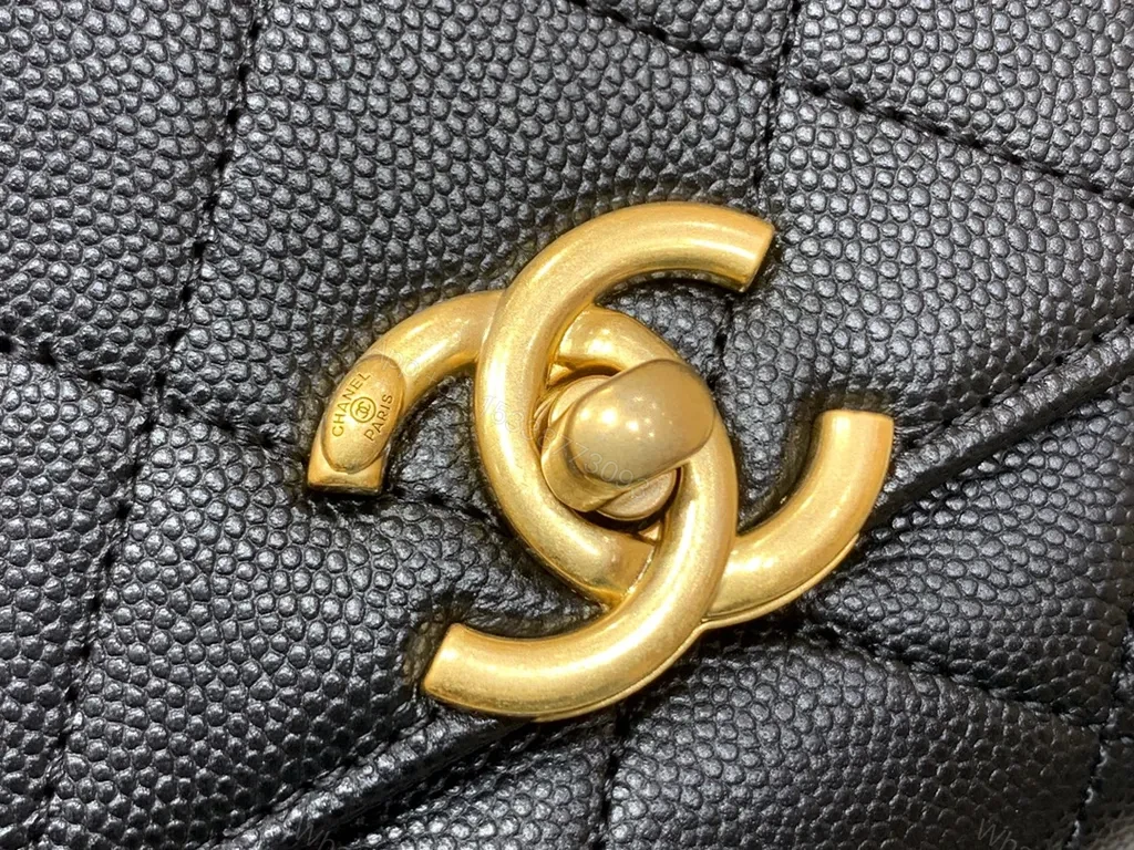 View 4 of Chanel-Inspired Quilted Black Leather Shoulder Bag