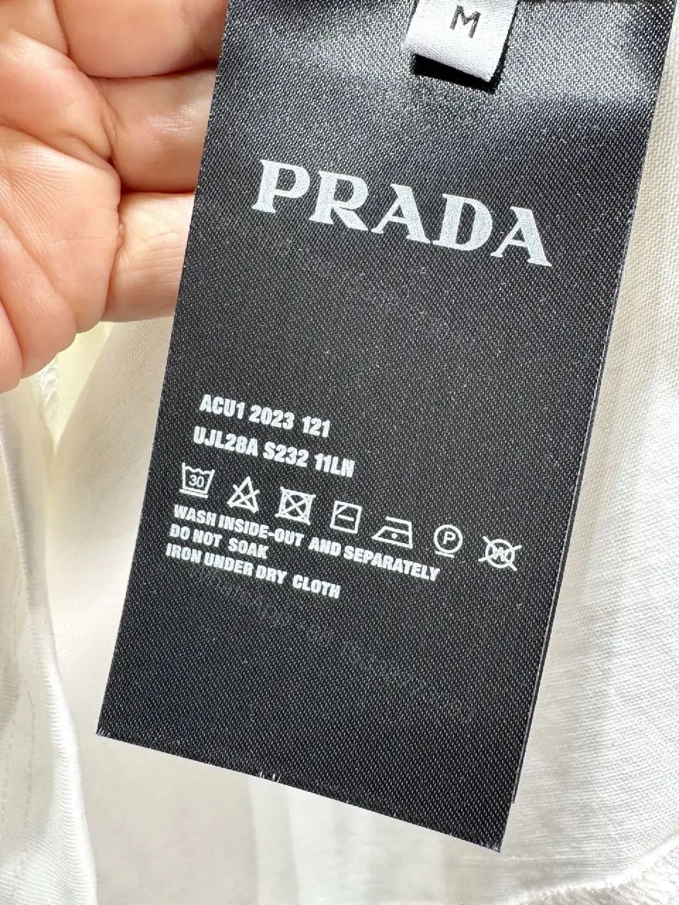 View 5 of White Cotton T-Shirt Prada graphic Short-sleeve tee