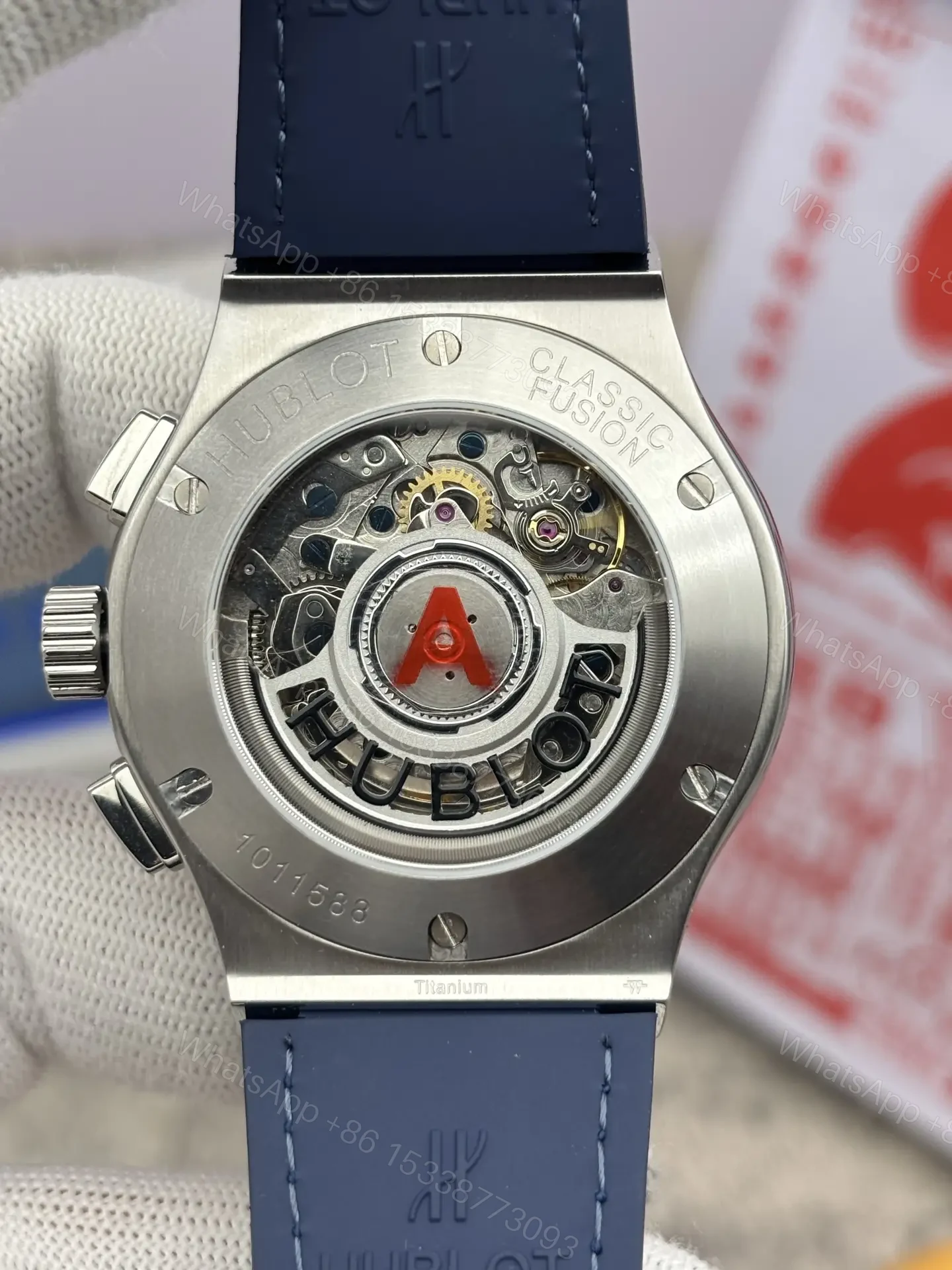 View 6 of Super Clone Hublot Classic Fusion Blue Dial Rubber Strap 44MM Premium Chronograph RG-HUBLOT-CF-CHRONO-BLU-RUB-44